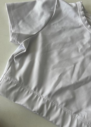 s Beden Beyaz Kısa Kollu Crop Top