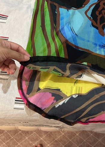 Kadın Çok Renkli Baskılı Uzun Pareo - Görsel 5