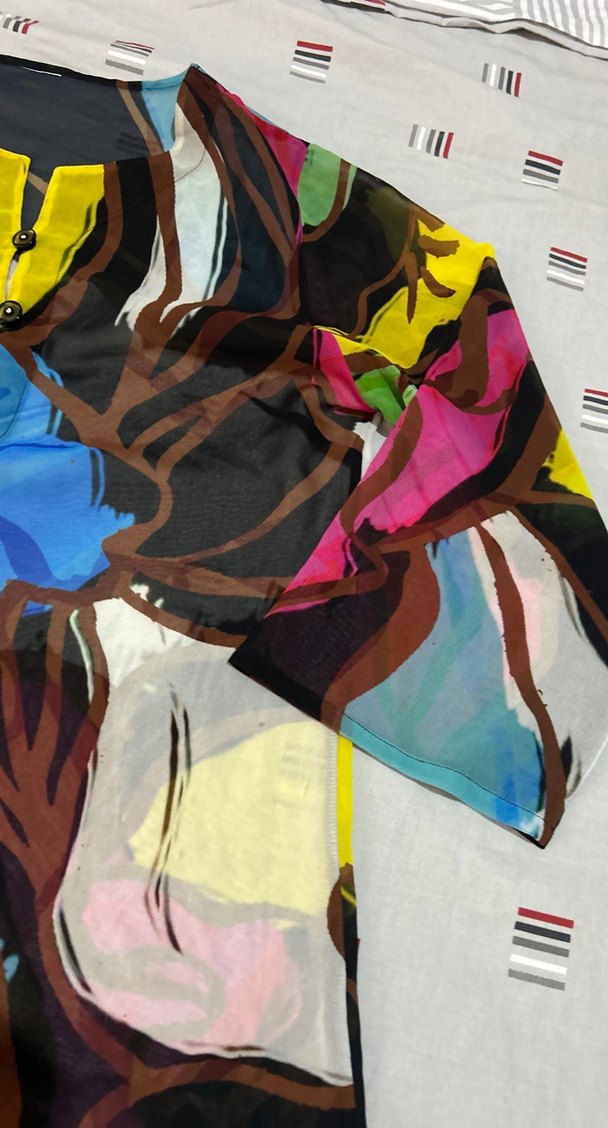 Kadın Çok Renkli Baskılı Uzun Pareo - Görsel 4