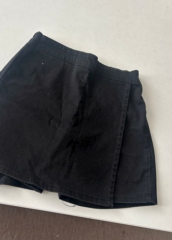 Siyah Denim Mini Etek şortlu