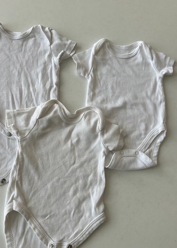 Bebek Erkek Kısa Kollu Beyaz Body - Görsel 2