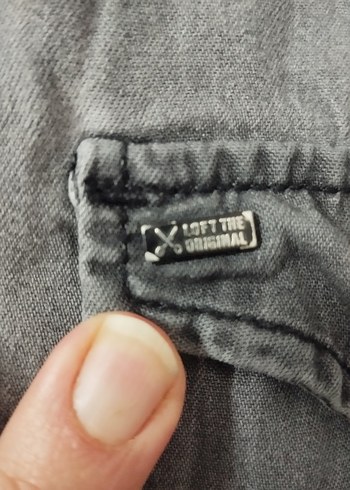 Gri Denim Uzun Kollu Erkek kot Gömlek - Görsel 3