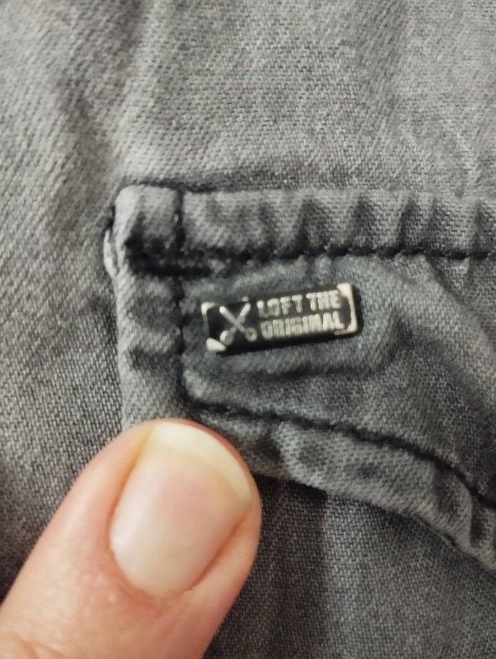 Gri Denim Uzun Kollu Erkek kot Gömlek - Görsel 3