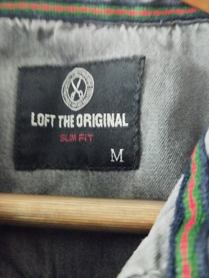 Gri Denim Uzun Kollu Erkek kot Gömlek - Görsel 4