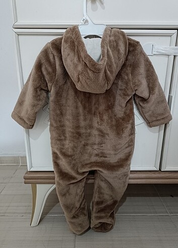 9-12 Ay Beden kahverengi Renk Peluş bebek tulum