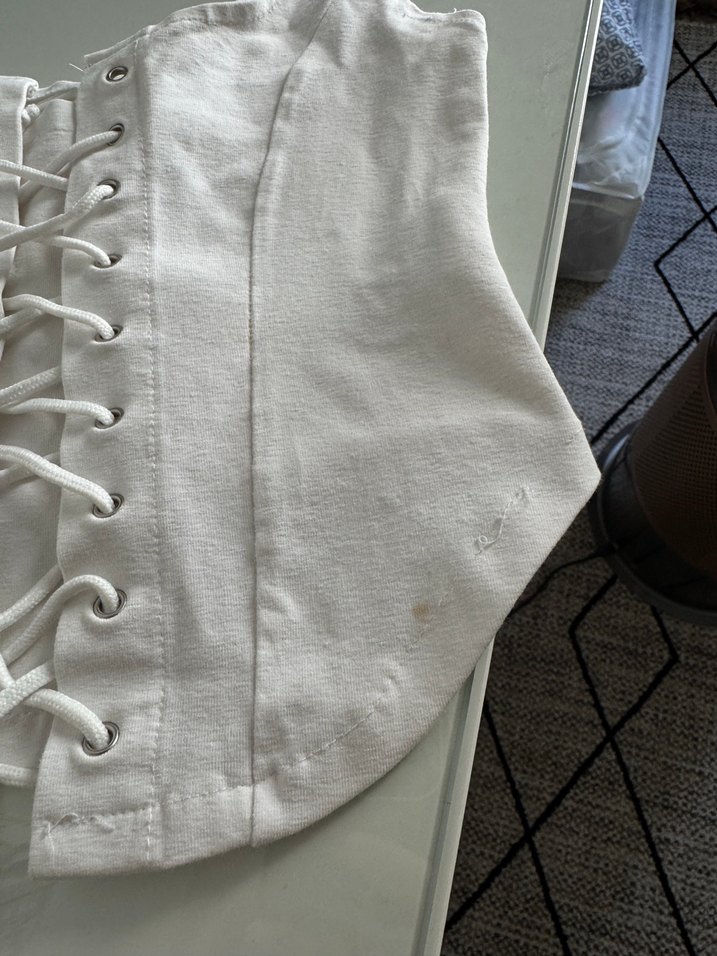 Beyaz Düğmeli Strappy Büstiyer - Görsel 2