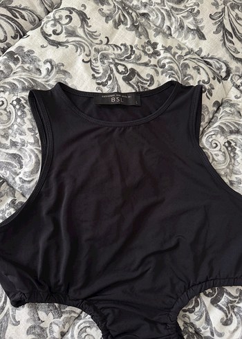 Siyah Bağcıklı Kadın Crop Top - Görsel 2