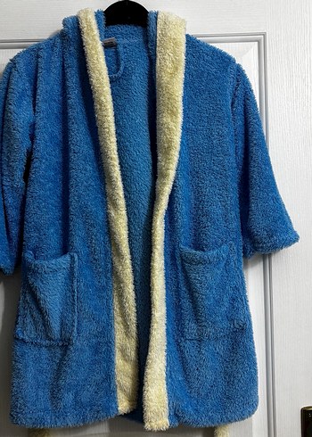 Nakışlı Mavi Erkek Çocuk Bornozu - Görsel 5