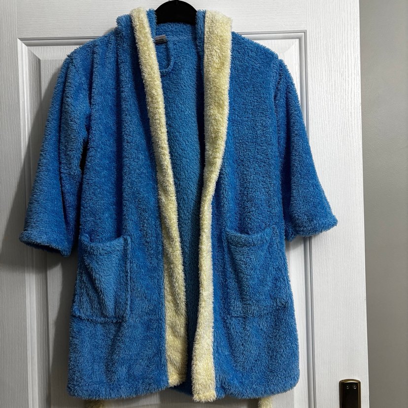 Nakışlı Mavi Erkek Çocuk Bornozu - Görsel 5