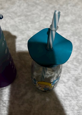 Çocuklar için Mavi Termos Şişe ve Pipetli Suluk - Görsel 5