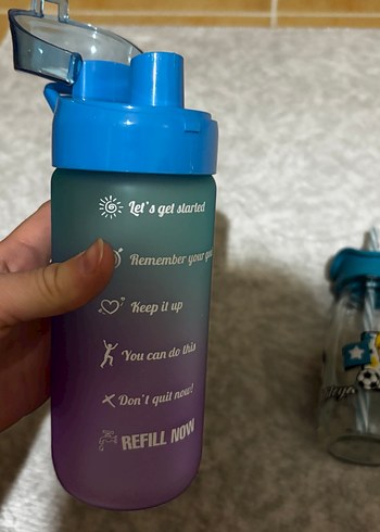 Çocuklar için Mavi Termos Şişe ve Pipetli Suluk - Görsel 2