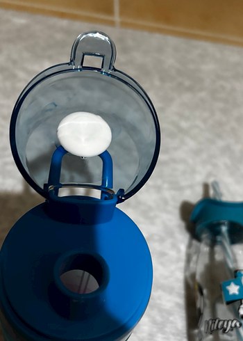 Çocuklar için Mavi Termos Şişe ve Pipetli Suluk - Görsel 3