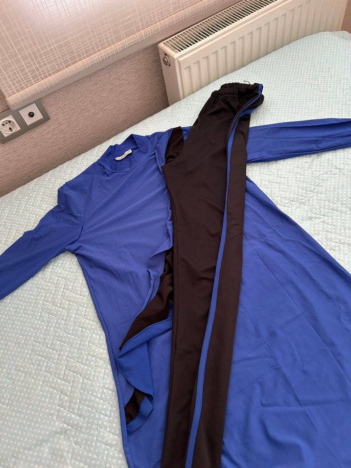 Mavi Drapeli Yüksek Yakalı haşema - Görsel 2