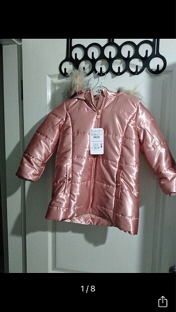 Pembe parlak kız çocuk mont