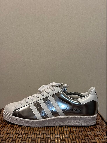 Süper Star Prada metallic silver