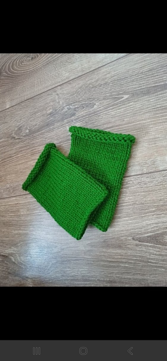 Örgü Yeşil Parmaksız Kadın Eldiveni - Görsel 2