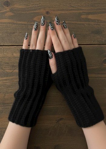 Örgü Parmaksız Eldiven - Görsel 3