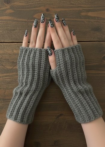 Örgü Parmaksız Eldiven - Görsel 2