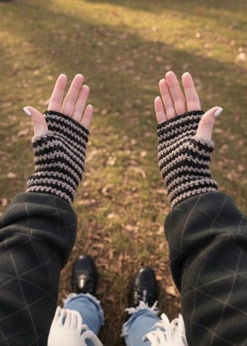 Örgü Parmaksız Eldiveni - Görsel 2