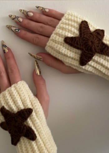 Bohem Tarz Örgü Eldiven - Görsel 2