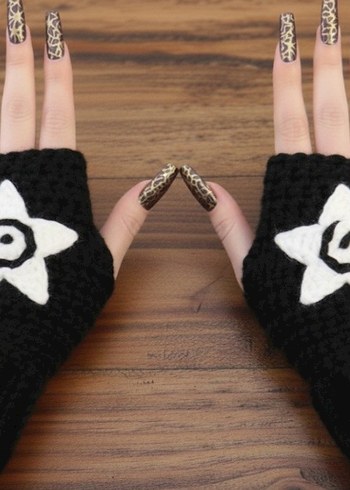 Örgü Parmaksız Eldiveni - Görsel 2