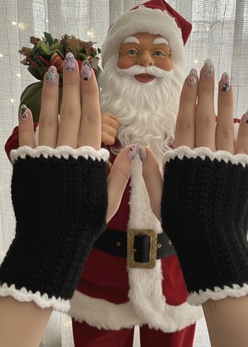 Parmakları Açık Çok Renkli Örgü Eldiven - Görsel 3