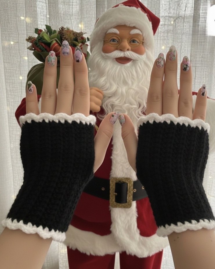 Parmakları Açık Çok Renkli Örgü Eldiven - Görsel 3