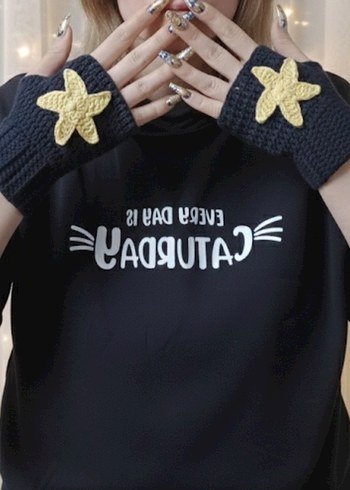 Bohem Tarzı Örgü Kadın Eldiveni - Görsel 2