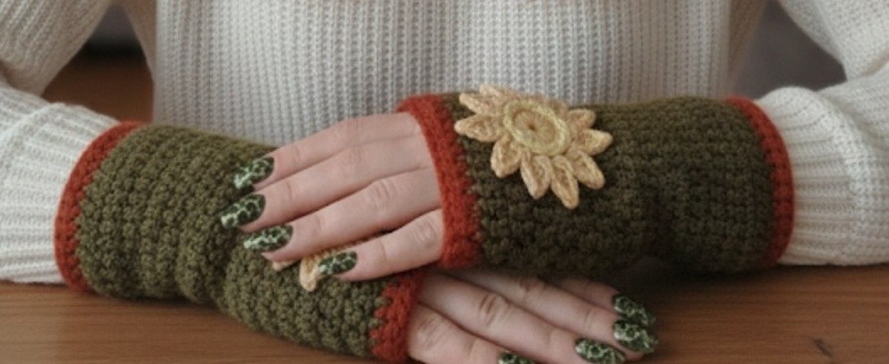 Örgü Bohem Eldiven - Görsel 2