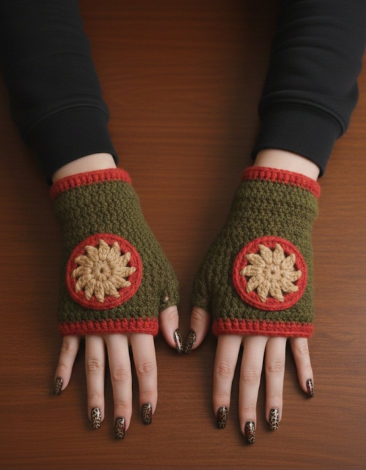 Bohem Tarz Örgü Eldiven - Görsel 3