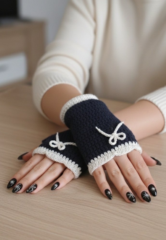 Örgü Parmaksız Eldiven - Görsel 2