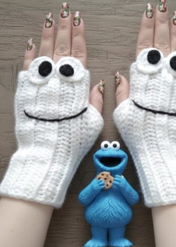 Örgü Parmaksız Eldivenler - Görsel 2
