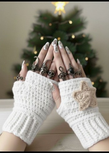 Bohem Örgü Parmaksız Eldiven - Görsel 4