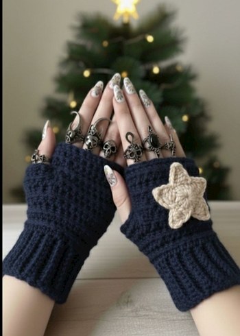 Bohem Örgü Parmaksız Eldiven - Görsel 3