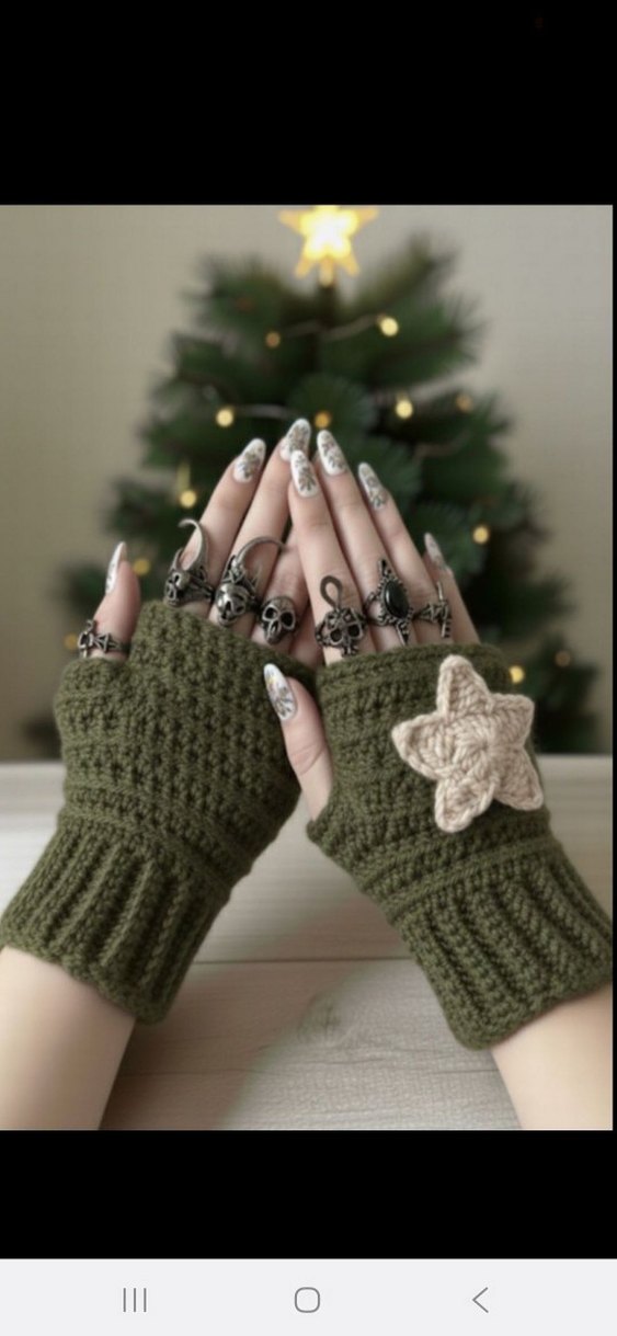 Bohem Örgü Parmaksız Eldiven - Görsel 2