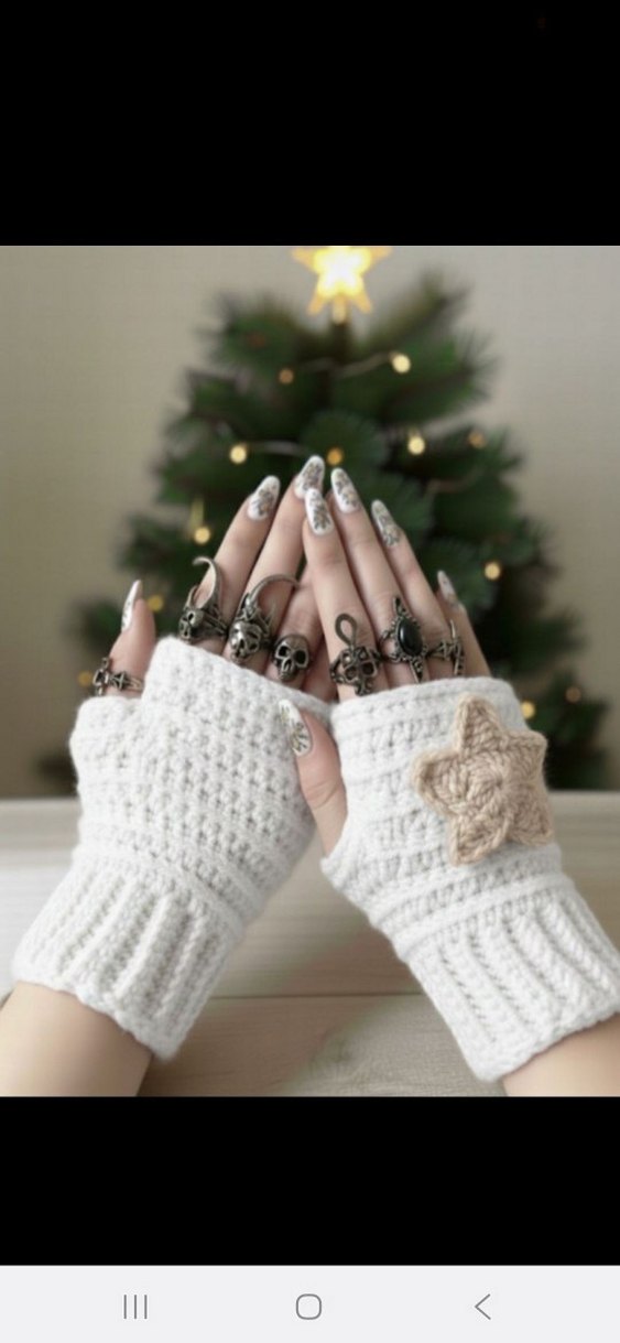 Bohem Örgü Parmaksız Eldiven - Görsel 4