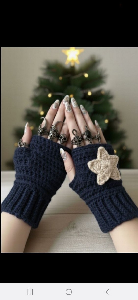 Bohem Örgü Parmaksız Eldiven - Görsel 3