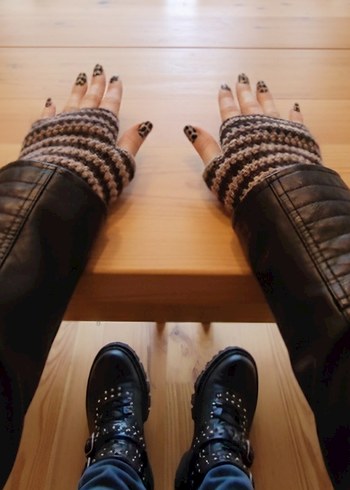 Örgü Parmaksız Eldiven - Görsel 2