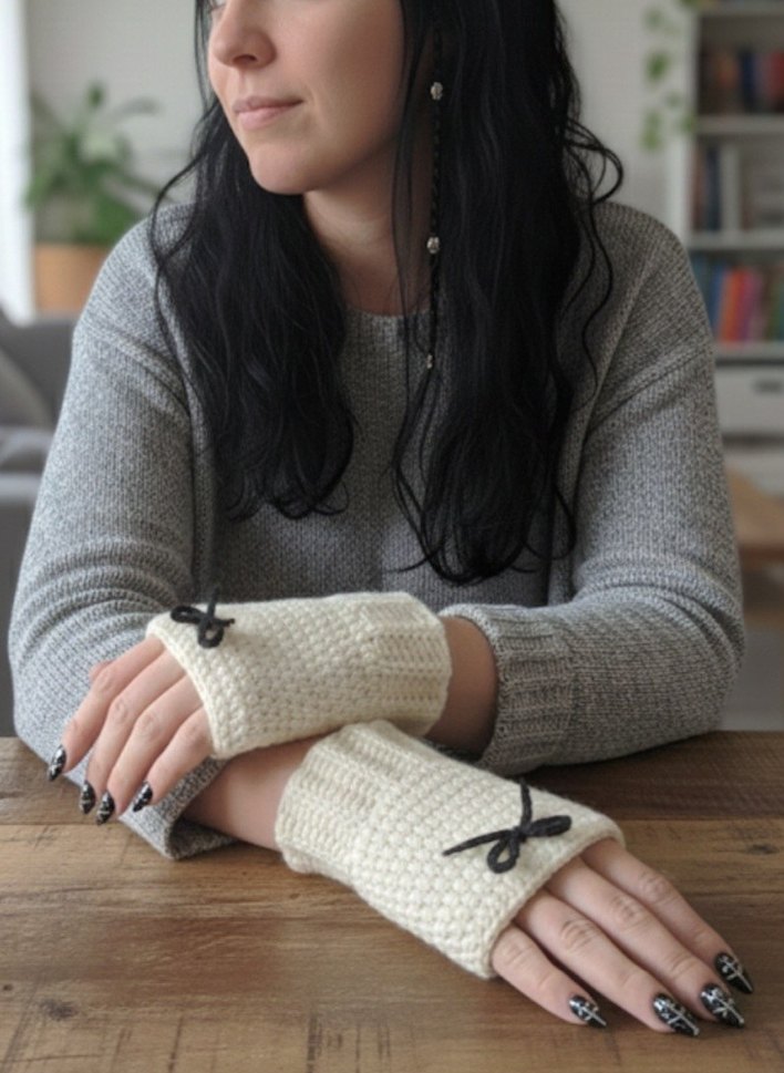 Örgü Parmaksız Eldiven - Görsel 2