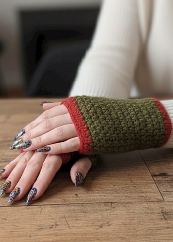 Bohem Kadın Örgü Eldivenler - Görsel 2