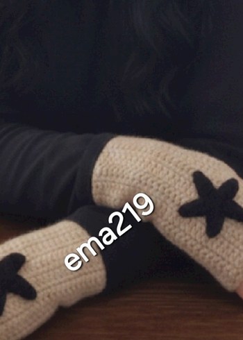 Bej Örgü Kadın Eldiven - Görsel 2