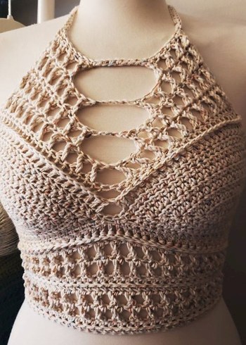 Bej Bohem Örgü Bralet