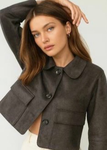 Düğmeli Siyah Kadın Ceket ORJİNAL - Görsel 2