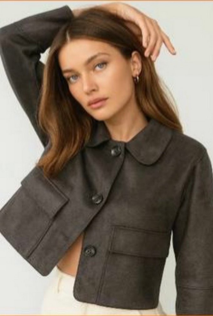 Düğmeli Siyah Kadın Ceket ORJİNAL - Görsel 2