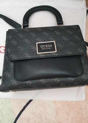 Beden Guess Baskılı Siyah Kadın Çanta