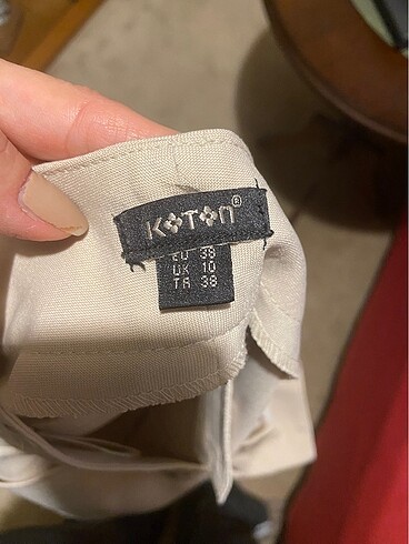 38 Beden Koton bej rengi şık kumaş pantolon