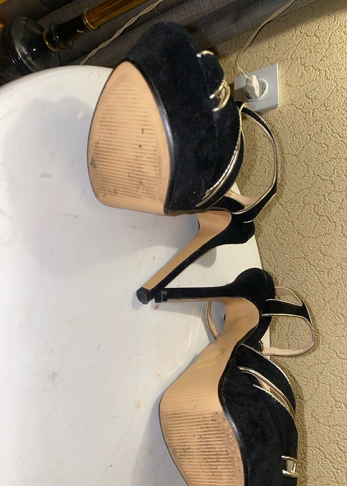 Nubuk deri platform 15 santim topuk - Görsel 5