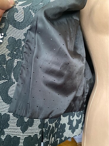 Kendinden desenli kısa ceket - Görsel 14