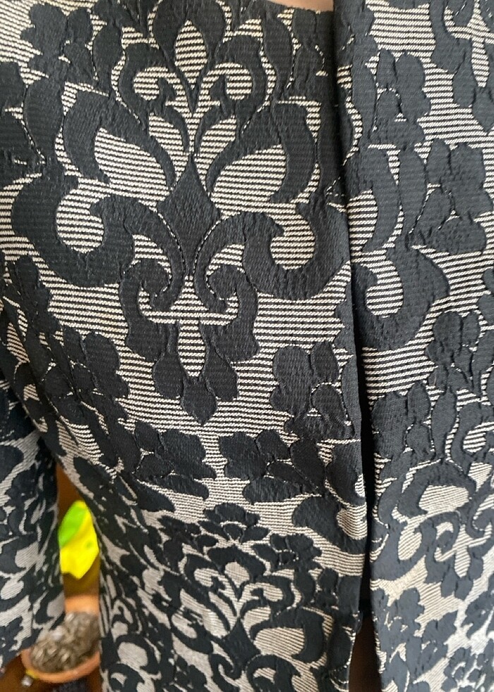 Kendinden desenli kısa ceket - Görsel 2