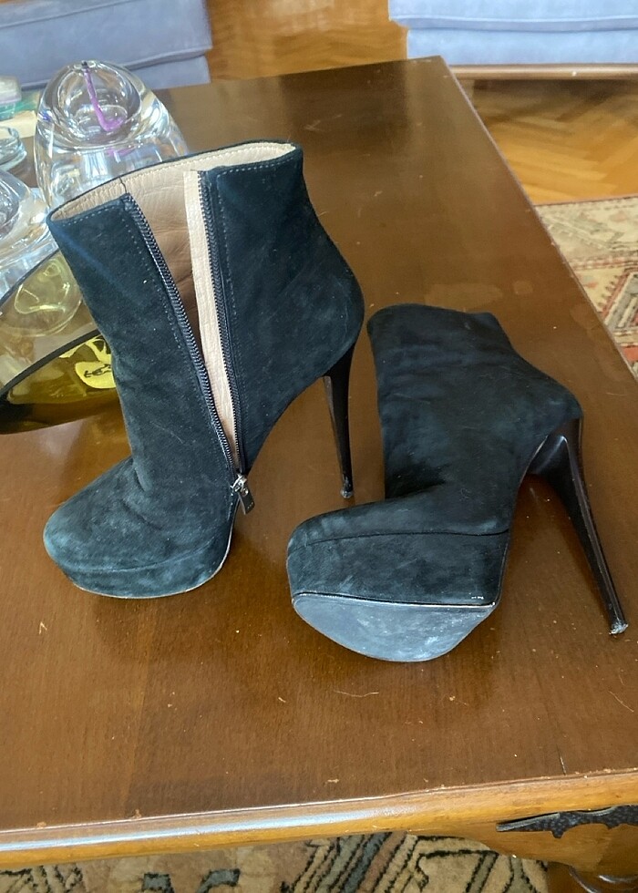 Kadın bot Gerçek deri nubuk platform - Görsel 2